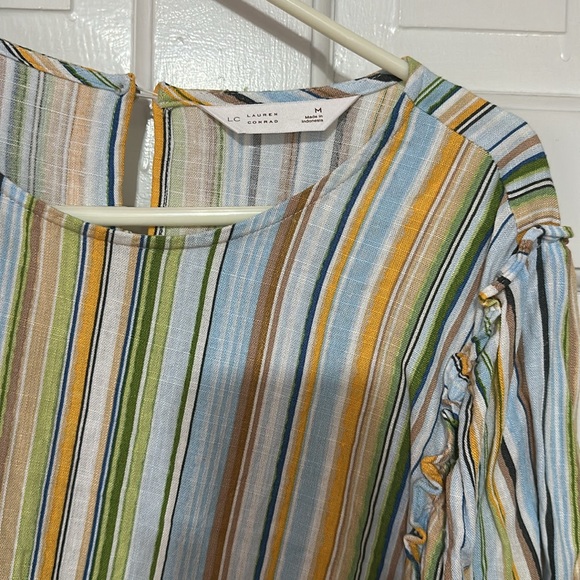 LC Lauren Conrad, striped blouse size medium - Picture 2 of 4